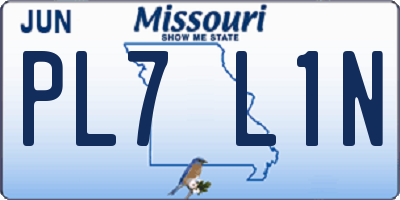 MO license plate PL7L1N