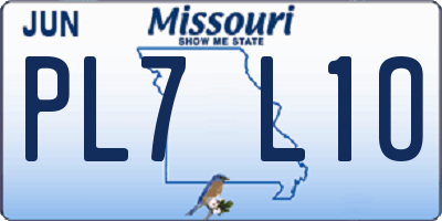 MO license plate PL7L1O