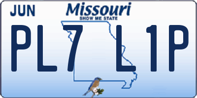 MO license plate PL7L1P