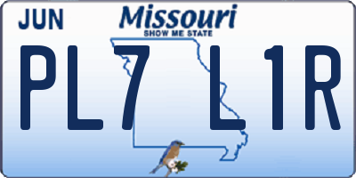 MO license plate PL7L1R