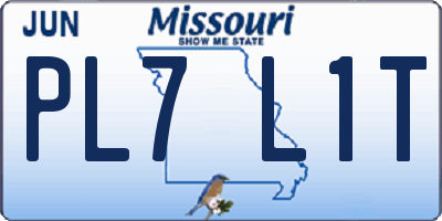 MO license plate PL7L1T