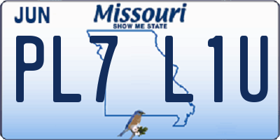 MO license plate PL7L1U