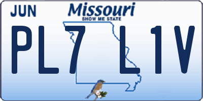 MO license plate PL7L1V