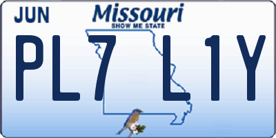 MO license plate PL7L1Y