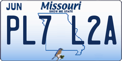 MO license plate PL7L2A
