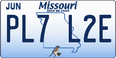 MO license plate PL7L2E