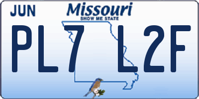 MO license plate PL7L2F