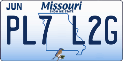 MO license plate PL7L2G