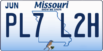 MO license plate PL7L2H