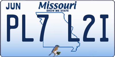 MO license plate PL7L2I