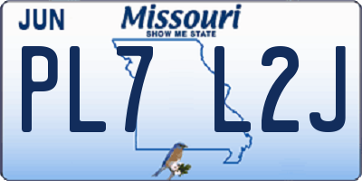 MO license plate PL7L2J