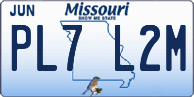 MO license plate PL7L2M