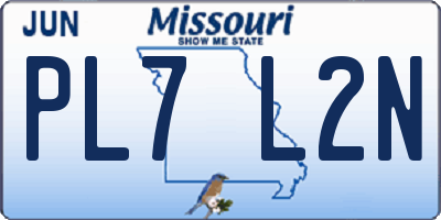 MO license plate PL7L2N