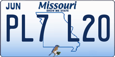 MO license plate PL7L2O