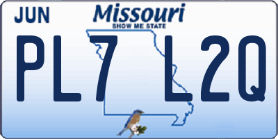 MO license plate PL7L2Q