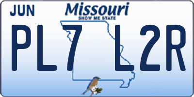 MO license plate PL7L2R