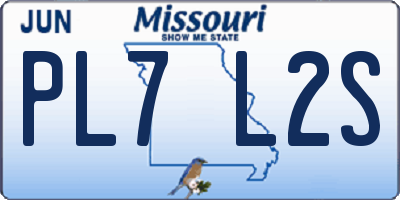 MO license plate PL7L2S