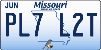 MO license plate PL7L2T