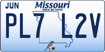 MO license plate PL7L2V