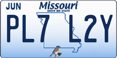 MO license plate PL7L2Y