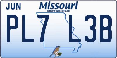 MO license plate PL7L3B
