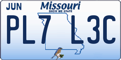 MO license plate PL7L3C
