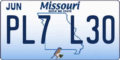 MO license plate PL7L3O