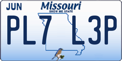 MO license plate PL7L3P