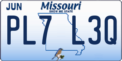 MO license plate PL7L3Q