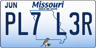 MO license plate PL7L3R