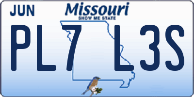 MO license plate PL7L3S