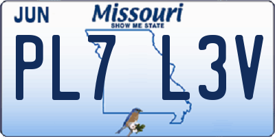 MO license plate PL7L3V