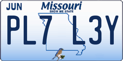 MO license plate PL7L3Y