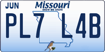 MO license plate PL7L4B