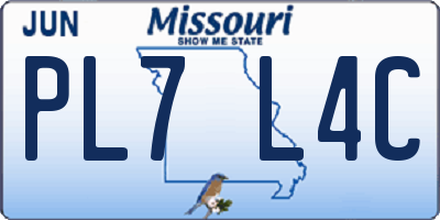 MO license plate PL7L4C