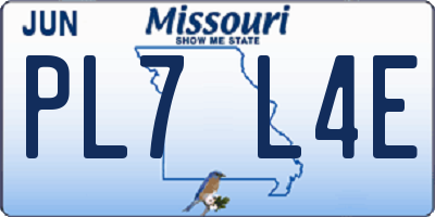 MO license plate PL7L4E