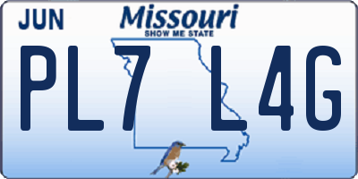 MO license plate PL7L4G