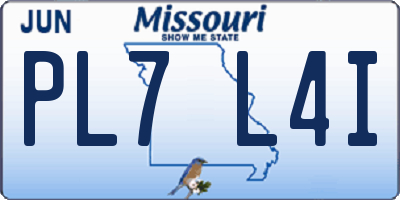 MO license plate PL7L4I