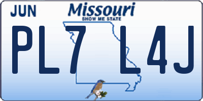 MO license plate PL7L4J