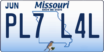MO license plate PL7L4L