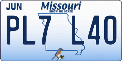 MO license plate PL7L4O