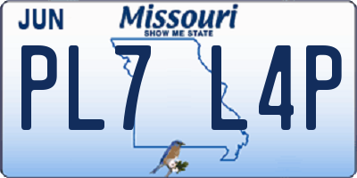 MO license plate PL7L4P