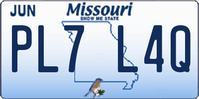 MO license plate PL7L4Q