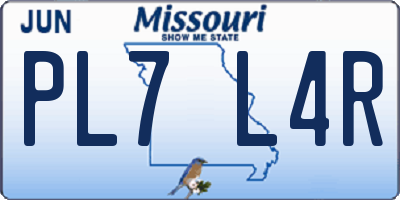 MO license plate PL7L4R
