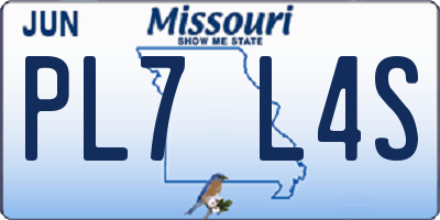 MO license plate PL7L4S