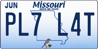 MO license plate PL7L4T