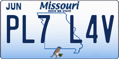 MO license plate PL7L4V