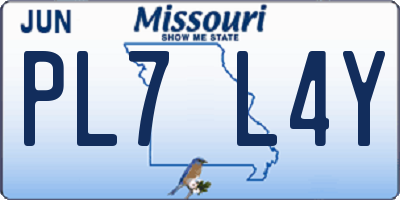 MO license plate PL7L4Y