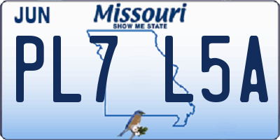 MO license plate PL7L5A
