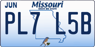 MO license plate PL7L5B